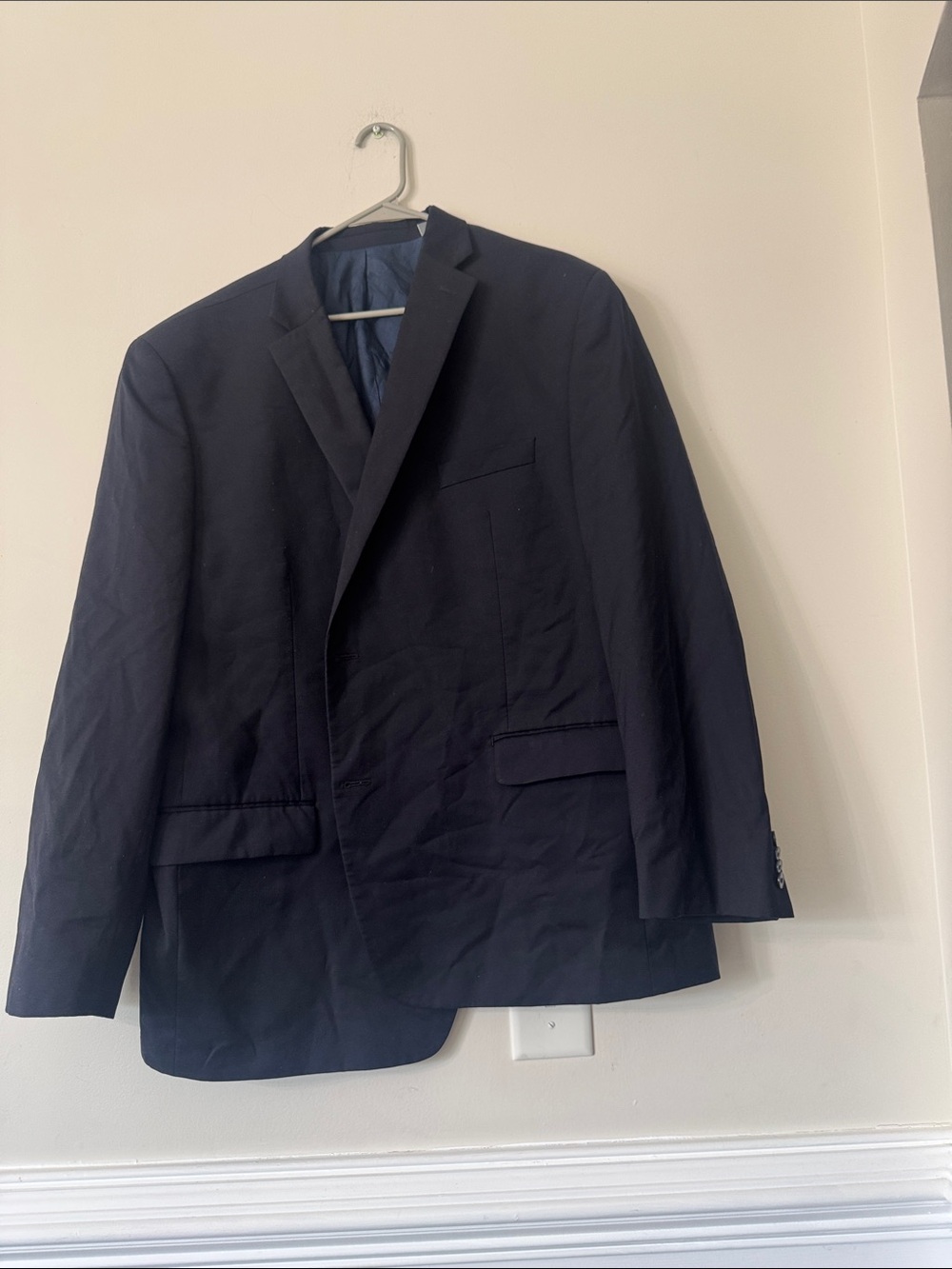 Men's Navy Blue Single-Breasted Blazer